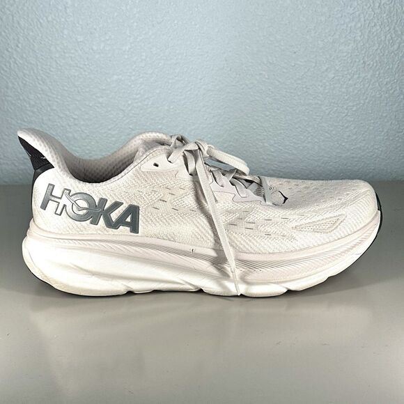Hoka One One Mens Size 11.5D Clifton 9 1127895 NCSW White Running Shoes Sneakers main image 9